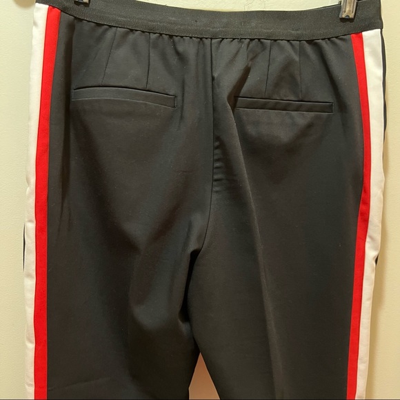 Essentials by ABS black pants red & white stripes down leg size 10 NWT - Picture 2 of 6